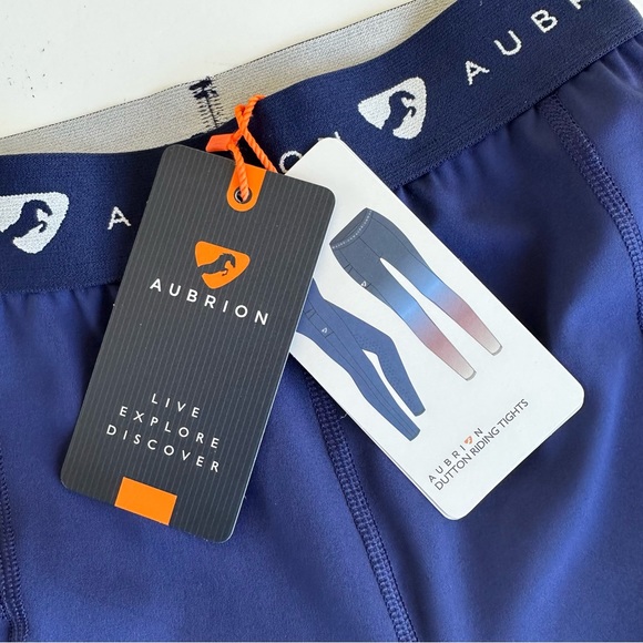 NWT Shires Aubrion Dutton Ladies Navy Riding Tights Equestrian Size XXS US 2 - Picture 6 of 13
